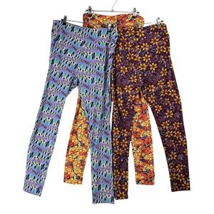 LuLaRoe Leggings Bundle 3pk Tall & Curvy Disney Minnie Mouse Floral Paisley
